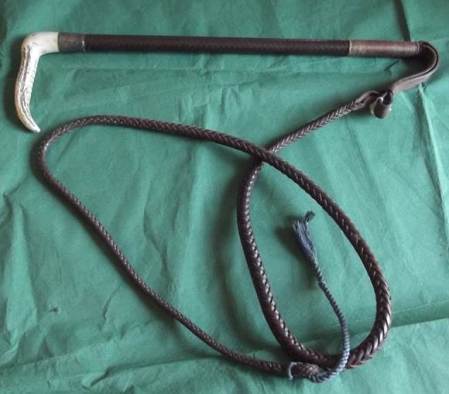 Riding crop/horsewhip used by Stuart Reynolds of Clyffe Hall, Market Lavington