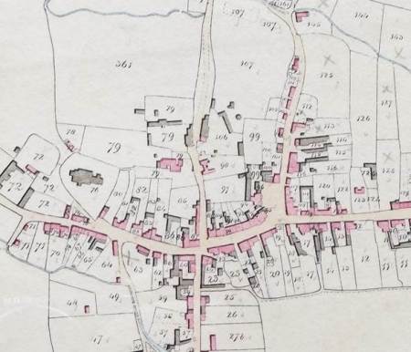 The centre of Market Lavington on the 1840 tithe map